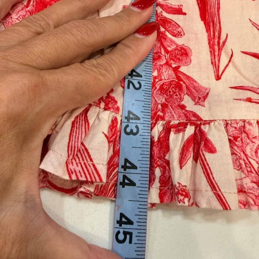 EUC Victoria Dunn Pink And White Floral 100% Cotton Button Front Dress - Large - Picture 8 of 9